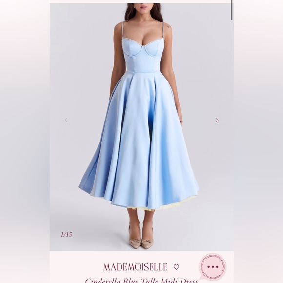 House of CB Mademoiselle Cinderella Blue Tulle Midi Dress - Picture 6 of 6